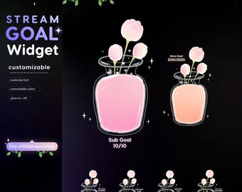 Tulip Flower pot Goal Widget: Streamlabs & Streamelements Overlay