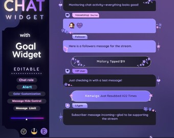Sakura Floral Twitch Chat and Goal Widget (StreamElements) (Digital Download)