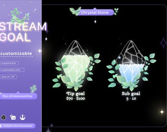 Crystal Quartz Stream Goal Widget: Twitch & OBS (Digital Download)