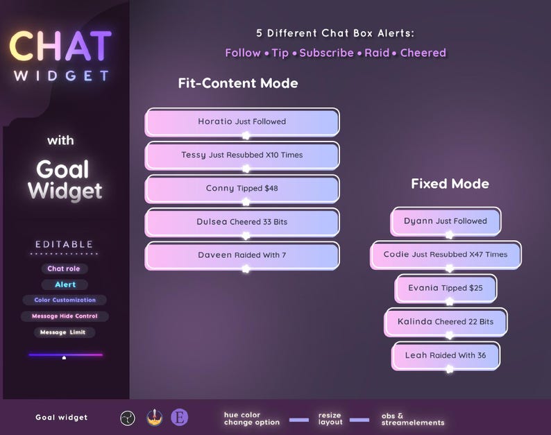 #goalwidget #goalwidgettwitch #goalwidgetstream #stargoalwidget #chatwidget #chatwidgettwitch #chatwidgetobs #chatwidgetstar #streamelements #twitchchatwidget  #chatwidgetstream #chatwidgetminimal #streamwidget #lilypadchat #stargoal #cosmicchat #vtubersassets