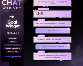 Celestial Twitch Chat Widget - StreamElements, Starry Theme (Digital Download))