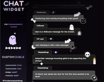 Halloween Spooky Twitch Chat Widget - Ghost Skull Theme (Digital Download)