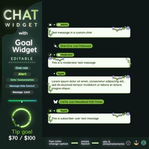 Nature Plant Twitch Chat Widget - Stream Overlay (Digital Download)