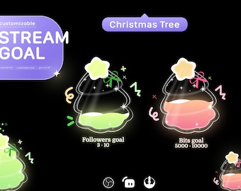 Christmas Tree Goal Stream Widget: Festive Twitch Overlay
