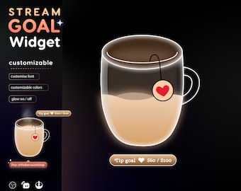Coffee Mug Twitch Stream Goal Widget | Streamlabs, Streamelements (Digital Download
