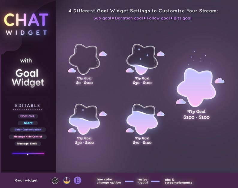 #goalwidget #goalwidgettwitch #goalwidgetstream #stargoalwidget #chatwidget #chatwidgettwitch #chatwidgetobs #chatwidgetstar #streamelements #twitchchatwidget  #chatwidgetstream #chatwidgetminimal #streamwidget #lilypadchat #stargoal #cosmicchat #vtubersassets