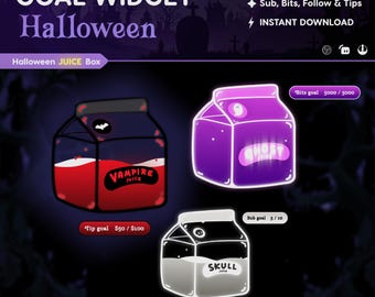 Halloween Juice Box Stream Widget: Spooky Twitch Goal (StreamElements, Streamlabs, OBS)