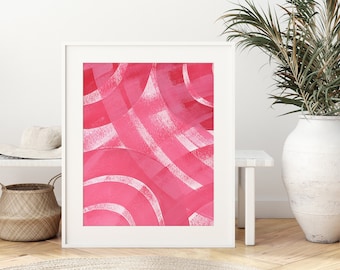 Minimalistic Printable Wall Art, Instant Download Print, Digital Art, Pink Abstract Painting