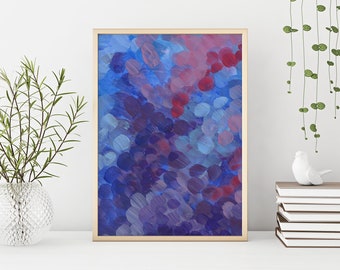 Minimalistic Printable Wall Art, Instant Download Print, Digital Art, Pink and Purple Abstract Painting