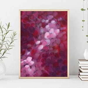 Minimalistic Printable Wall Art, Instant Download Print, Digital Art, Burgundy Red Pink Abstract Painting