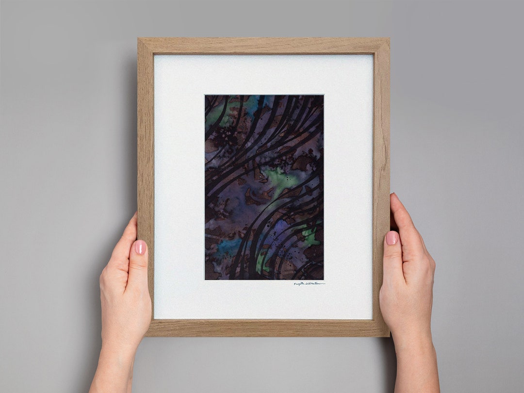 Original Abstract Watercolor Painting: Framed Minimalist Art - Etsy