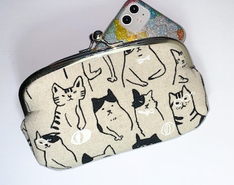 Kisslock Eyewear/Cellphone Case Small Clutch - Cats