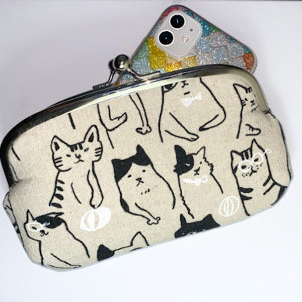 Kisslock Eyewear/Cellphone Case Small Clutch - Cats