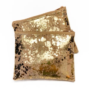 Monedero de piel de corcho con cremallera y tarjetero Gold Splash