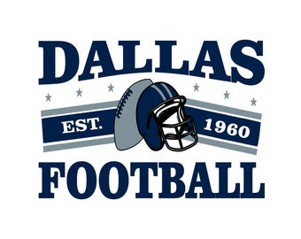 Diseño inspirado en el fútbol americano de Dallas para impresión, corte y sublimación - Svg, Eps, Png, Dxf, Cricut, Silhouette