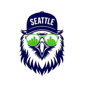 Seattle Football Fan Art Design for Printing, Cutting and Sublimation & - Svg, Eps, Dxf, Eps, Cricut, Silouhette