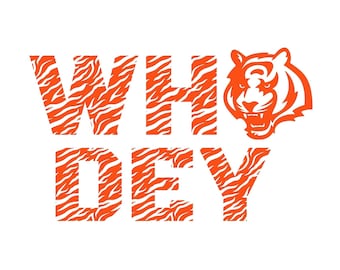 Archivo SVG Who Dey Tiger: Archivo Cricut de fútbol americano de Cincinnati (descarga digital)