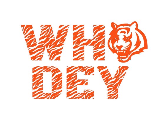 Who Dey Tiger SVG: Cincinnati Football Cricut File (Digital Download)
