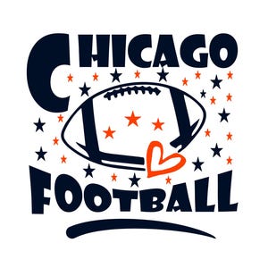 Chicago Football geïnspireerd ontwerp fanart voor afdrukken, snijden en sublimatie & - Svg, Eps, Png, Dxf, Cricut, Silouhette