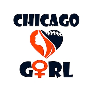 Chicago Football Girl SVG: fanartontwerp (digitale download)