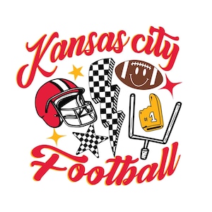 Kansas City SVG, Kansas City PNG, clipart di football, Chiefs SVG, Chiefs PNG, Design di football americano di Kansas City, Kansas Chiefs SVG