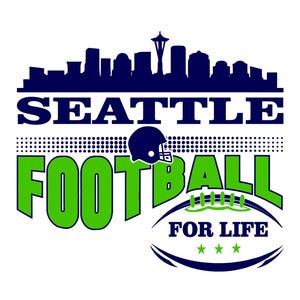Seattle Football Fan Art Design for Printing, Cutting and Sublimation & - Svg, Eps, Dxf, Eps, Cricut, Silouhette
