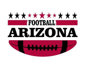 May include: A red and black football logo with the text "FOOTBALL ARIZONA" and eight black stars above the text.