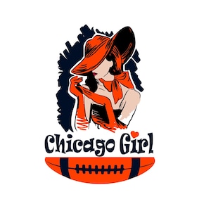 Chicago Football geïnspireerd ontwerp fanart voor afdrukken, snijden en sublimatie & - Svg, Eps, Png, Dxf, Cricut, Silouhette