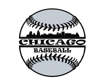 Chicago Baseball City Skyline for cutting - SVG, EPS, PNG, Cricut and Silhouette Studio