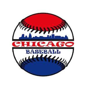 Chicago Baseball City Skyline for cutting - SVG, EPS, PNG, Cricut and Silhouette Studio