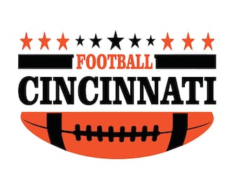 Cincinnati fotbollsdesign (svg, png, eps, dxf) (digital nedladdning)