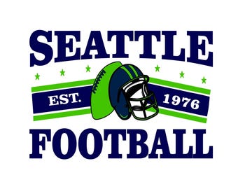 Arte para aficionados del equipo de fútbol americano de Seattle: SVG, EPS, DXF (descarga digital)