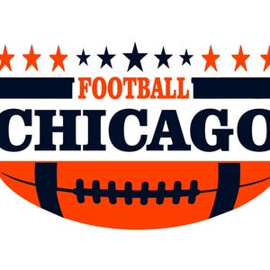 Chicago Football geïnspireerd ontwerp fanart voor afdrukken, snijden en sublimatie & - Svg, Eps, Png, Dxf, Cricut, Silouhette