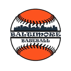 Skyline della città di baseball di Baltimora da tagliare - SVG, EPS, PNG, Cricut e Silhouette Studio