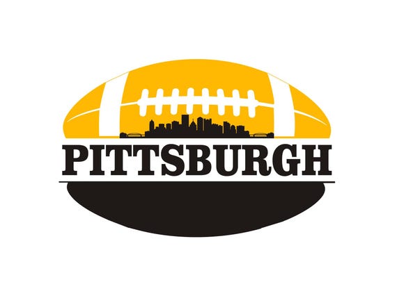 Pittsburgh Football Fan Art Design with skyline for Printing, Cutting and Sublimation & - Svg, Eps, Png, Dxf, Eps, Cricut, Silouhette