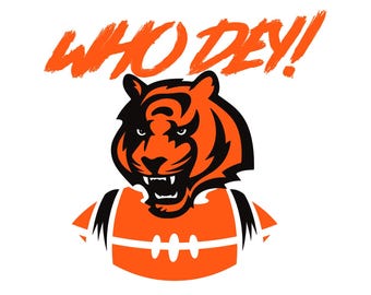 Diseño SVG de Who Dey Tiger: Fútbol americano de Cincinnati, listo para Cricut (descarga digital)