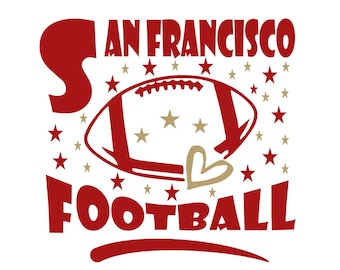 San Francisco Football Design | Perfect for Printing, Cutting and Sublimation | Svg, Eps, Png, Dxf, Eps | Cricut Silouhette