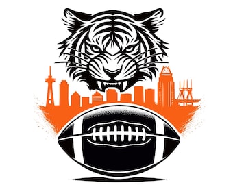 Cincinnati fotbolls-SVG: Skyline-design (digital nedladdning)