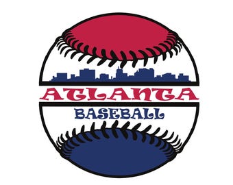 Skyline de la ciudad de béisbol de Atlanta para cortar - SVG, EPS, PNG, Cricut y Silhouette Studio