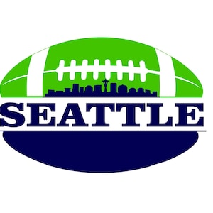 Seattle Football Fan Art Design with skyline for Printing, Cutting and Sublimation & - Svg, Eps, Png, Dxf, Eps, Cricut, Silouhette
