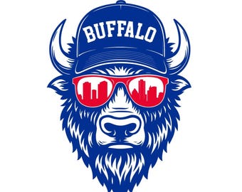 Buffalo Football Inspired Design with skyline for Printing, Cutting and Sublimation & - Svg, Ai, Png, Pdf, Dxf, Eps, Cricut, Silouhette