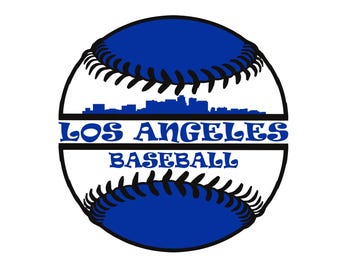 Los Angeles Baseball City Skyline for cutting - SVG, DXF, PNG, Cricut and Silhouette Studio