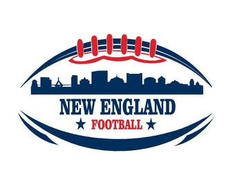 New England Football SVG: Boston Skyline, klaar voor de Cricut (digitale download)