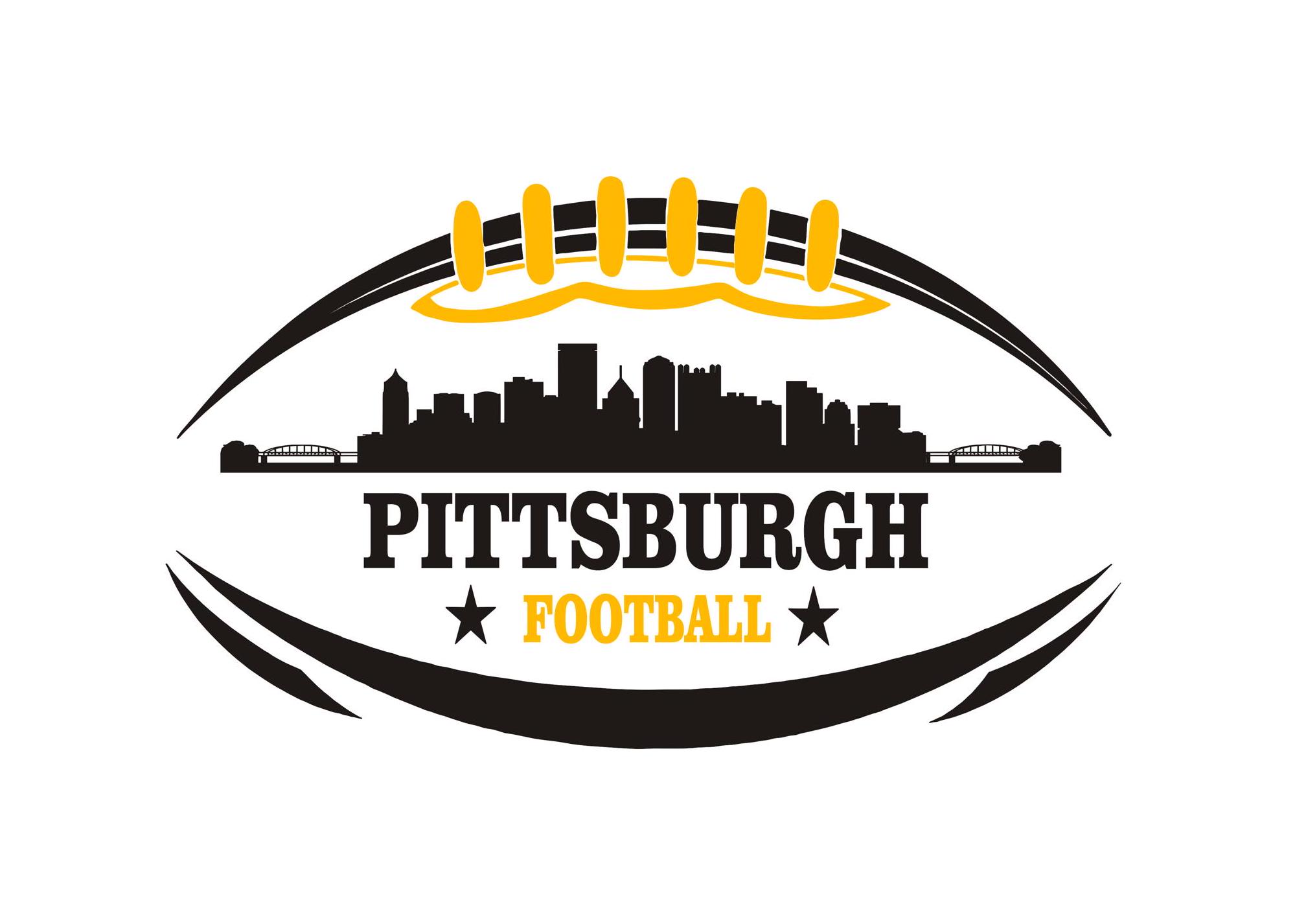 Pittsburgh Football Fan Art Design with skyline for Printing, Cutting and Sublimation & - Svg, Eps, Png, Dxf, Eps, Cricut, Silouhette