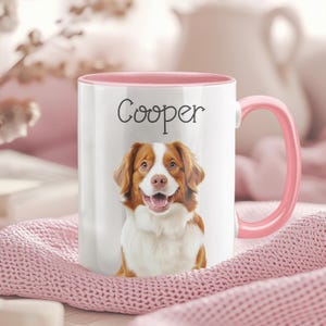 Personalized Pet Portrait Mug, Custom Dog or Cat Coffee Cup, Unique Christmas Gift for Pet Lovers, Custom Mug from Photo, Cartoon Mug.