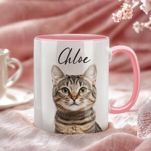 Custom Pet Portrait Mug, Custom Dog or Cat Coffee Cup, Unique Christmas Gift for Pet Lovers, Custom Mug from Photo, Cartoon Mug.