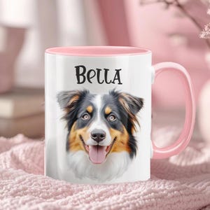 Custom Pet Portrait Mug, Custom Dog or Cat Coffee Cup, Unique Christmas Gift for Pet Lovers, Custom Mug from Photo, Cartoon Mug.