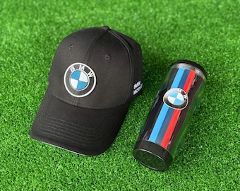 BMW M Series Gift Set – Black Baseball Cap + Thermal Travel Mug