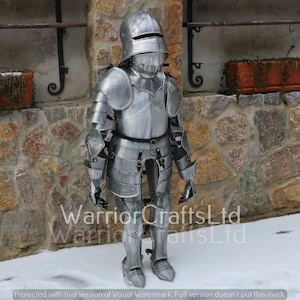 Children&#39;s Medieval Armor Suit - Handmade Knight Costume, Full Kids Armor for Historical Reenactment & Collectible Display