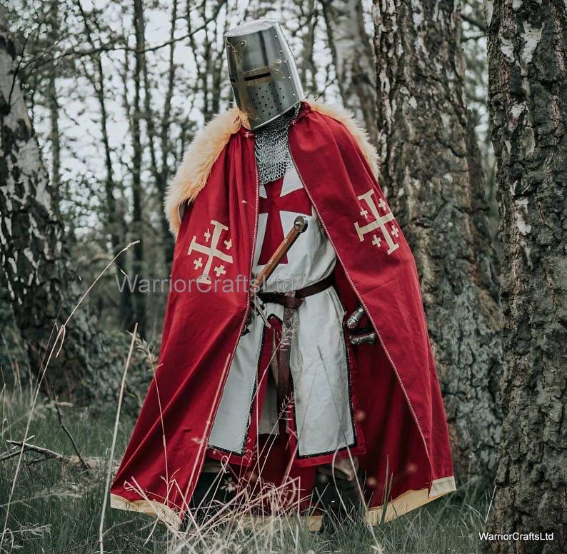 Medieval Knight Full Body Armor With Royal Shrug Templar | 18 Gauge ...